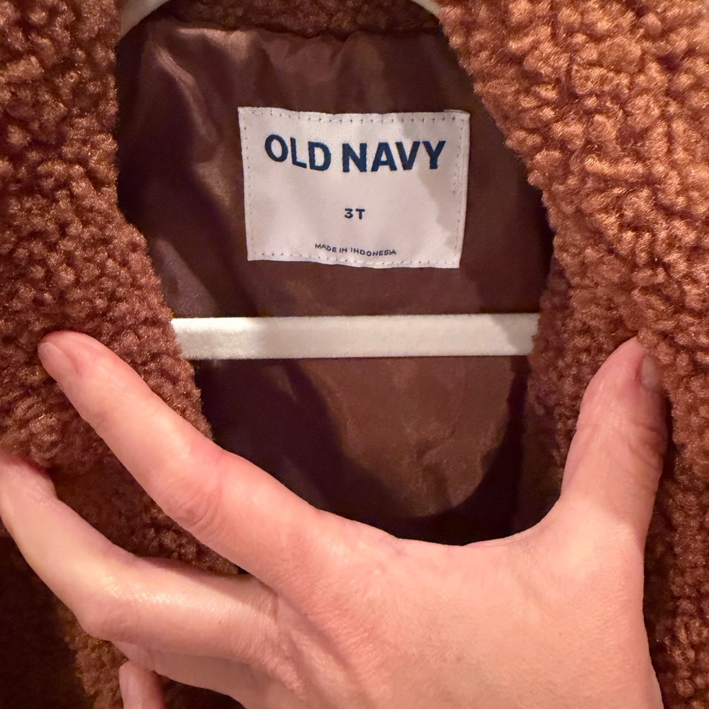 Old Navy Mommy & Me Brown Teddy 🧸🧸Pea Coats - Plush Sherpa Jacket - Picture 2 of 4